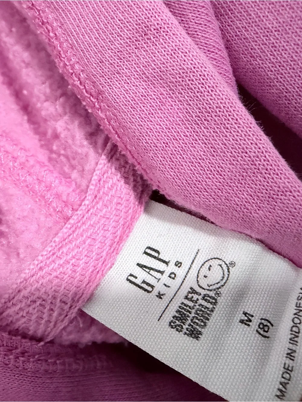 GAP Pink Hoodie with Yellow Smiley Logo